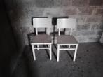 vintage houten stoelen, wit, Huis en Inrichting, Stoelen, Ophalen, Wit, Twee