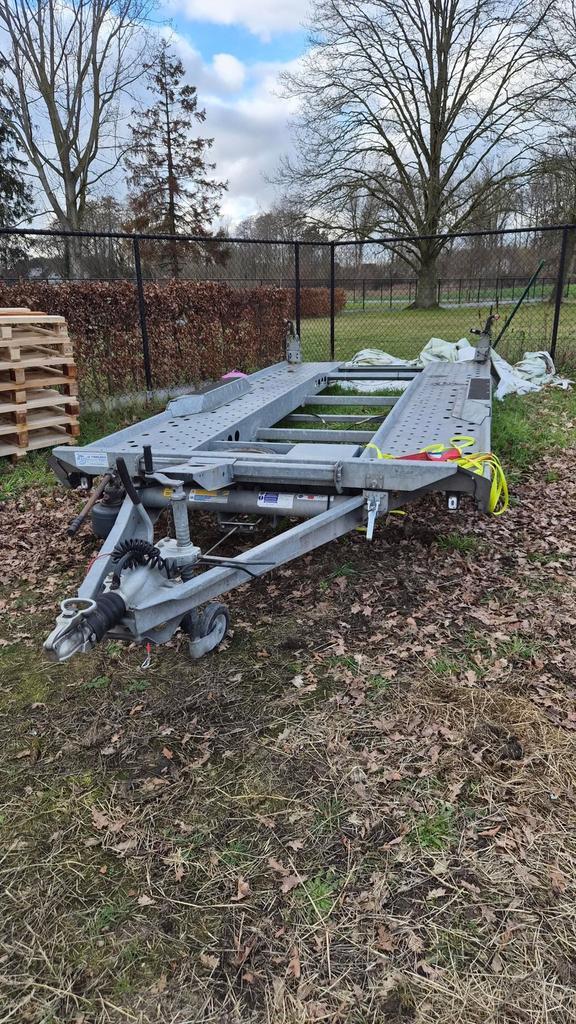 Ifor Williams hydraulisch kantelbare autotransporter 3500kg, Autos : Divers, Remorques, Comme neuf, Enlèvement
