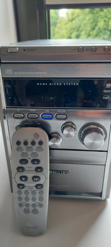 Philips MCM8 Micro cassettedeck en cd speler met radio & aux, Audio, Tv en Foto, Stereoketens, Gebruikt, Cassettedeck, Cd-speler