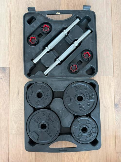 Complete halterset 20kg - dumbbells, Sport en Fitness, Fitnessmaterialen, Zo goed als nieuw, Halterset, Ophalen