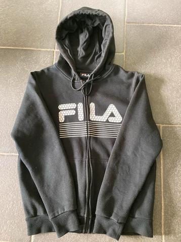 Sweat FILA noir tirette, à capuche. TS. BE