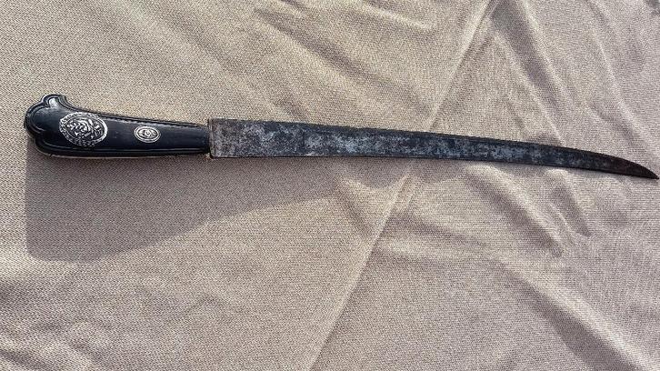 poignard de chasse ou attrape-cœur vers 1850, argent, ébène, Collections, Objets militaires | Général, Autres, Enlèvement ou Envoi