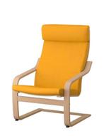 POÄNG Fauteuil, wit gelazuurd eikenfineer/ Skiftebo geel, Enlèvement, Comme neuf