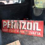 Emaillebord van Pennzoil uit 1947 . 1,47m x 47 cm ., Ophalen, Gebruikt