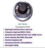 2 x RCF TW101 compressie drivers, Audio, Tv en Foto, Luidsprekerboxen, Ophalen of Verzenden, Gebruikt