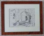 JAN VAERTEN / STADSPOORT / ORIGINEEL / 47x57cm / KADER / SIG, Ophalen of Verzenden