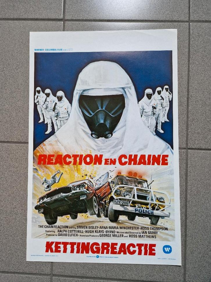 filmaffiche The Chain Reaction filmposter, Verzamelen, Posters, Zo goed als nieuw, Film en Tv, A1 t/m A3, Rechthoekig Staand, Ophalen of Verzenden