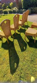 6 rotan/rieten stoelen, Ophalen, Gebruikt, Riet of Rotan