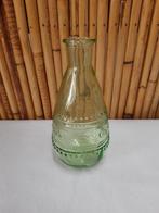 Petit vase en verre avec motifs ethniques style vintage,vert, Vert, Utilisé, Moins de 50 cm, Enlèvement ou Envoi