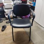 8 zwart lederen stoelen, Huis en Inrichting, Stoelen, Ophalen, Gebruikt, Zwart