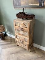 Coffre unique en bois Ibiza/Boho avec sangles, nouveau, 25 à 50 cm, Enlèvement ou Envoi, Ibiza/Boho/Botanisch, 50 à 100 cm