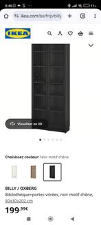 Armoire vitrine en bois noir, Huis en Inrichting, Kasten | Vitrinekasten, Ophalen, 200 cm of meer, Eikenhout, 50 tot 100 cm