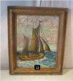 Belle œuvre peinte ancienne « Voilier en mer » - F Verlinden, Antiquités & Art, Enlèvement ou Envoi