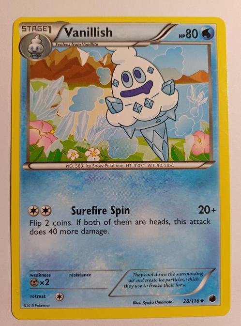 Pokémonkaart Vanillish Plasma Freeze 28/116, Hobby & Loisirs créatifs, Jeux de cartes à collectionner | Pokémon, Utilisé, Cartes en vrac