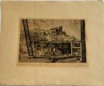 Rodolphe Schönberg - ets “Travaux de la jonction”, Antiek en Kunst, Ophalen of Verzenden