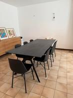 Zwarte houten tafel 100x220, Ophalen, Gebruikt, 100 tot 150 cm, 200 cm of meer