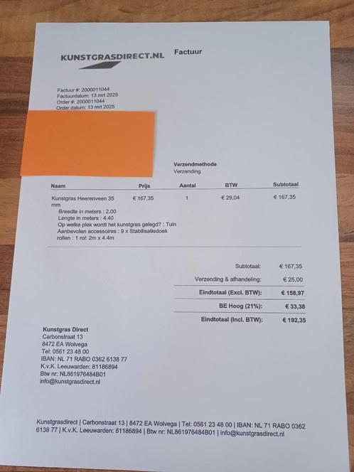 Prachtig nieuw Kunstgras HEERENVEEN, Tuin en Terras, Gras en Kunstgras, Nieuw, Kunstgras, 10 tot 20 m², Ophalen