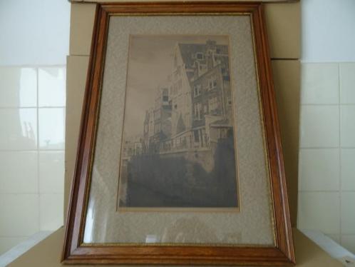 Antieke ets Dirk Harting Grimnessesluis Amsterdam 58x82cm, Antiek en Kunst, Kunst | Etsen en Gravures, Verzenden