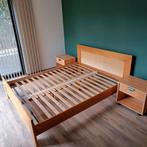 tweepersoonsbed met lattenbodem en 2 nachtkastjes, Huis en Inrichting, Slaapkamer | Bedden, Ophalen, Gebruikt, Tweepersoons, 200 cm