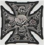 Iron Cross Skull stoffen opstrijk patch embleem #11, Motoren, Verzenden, Nieuw