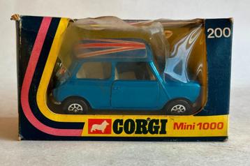 Mini 1000 blauw metallic Corgi # 200.  beschikbaar voor biedingen