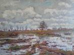 Schilderij 60x40 M. VAN DEN BEMPT "Winterse Heide", Ophalen of Verzenden