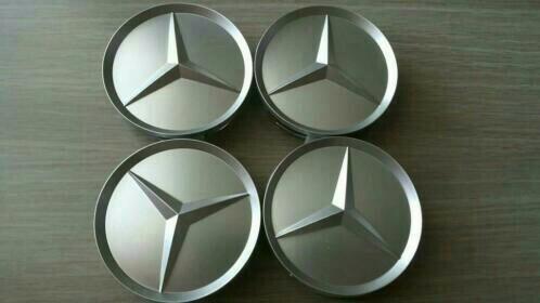 Mercedes mat grijze naafdoppen dia 75 mm, Auto-onderdelen, Overige Auto-onderdelen, Mercedes-Benz, Nieuw, Ophalen of Verzenden