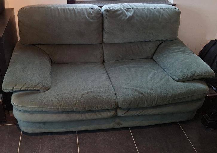 Alcantara tweezit bank, Huis en Inrichting, Zetels | Zetels, Gebruikt, Rechte bank, 150 tot 200 cm, 75 tot 100 cm, Overige materialen