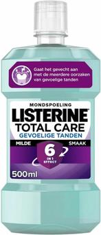 Gratis 2 flessen Listerine Total Care Gevoelige Tanden 500ml, Autres types, Enlèvement, Neuf