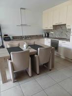 Eettafel en 4 Comfortabele designstoelen, Ophalen, Overige materialen, 50 tot 100 cm, Zo goed als nieuw