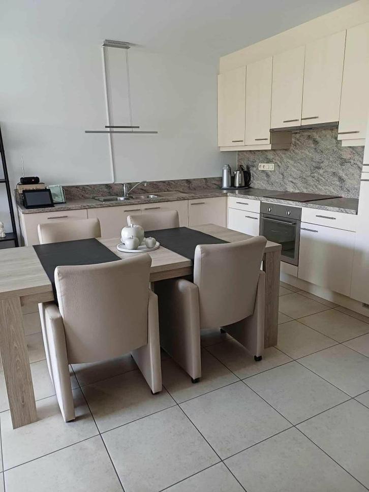 Eettafel en 4 Comfortabele designstoelen, Huis en Inrichting, Tafels | Eettafels, Zo goed als nieuw, 50 tot 100 cm, 150 tot 200 cm