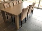 Massief eiken eettafel + 6 stoelen, Huis en Inrichting, Complete eetkamers, Ophalen, Zo goed als nieuw