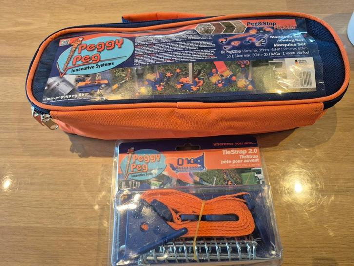 Peggy peg peg en stop + tie strap2.0, Caravanes & Camping, Accessoires de camping, Neuf, Enlèvement