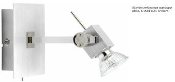 Brilliant Atiko plafond/wand spot - 1licht - aluminium beschikbaar voor biedingen