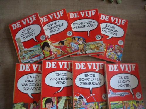 8 boeken 'de vijf' rode omslagen, Boeken, Kinderboeken | Jeugd | 10 tot 12 jaar, Gelezen, Fictie, Verzenden