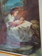 Schoolplaat Maria en kind, Antiek en Kunst, Ophalen of Verzenden
