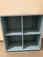 Eket kast blauw met 4 vakken 70x35x70, Eikenhout, Zo goed als nieuw, Minder dan 100 cm, Modern