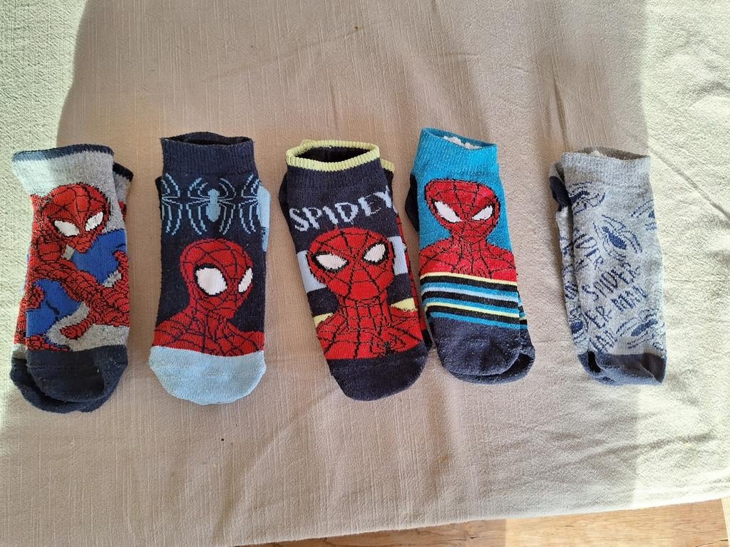 5 paar korte sokjes Spiderman maat 31-34, Kinderen en Baby's, Kinderkleding | Schoenen en Sokken, Ophalen, Zo goed als nieuw