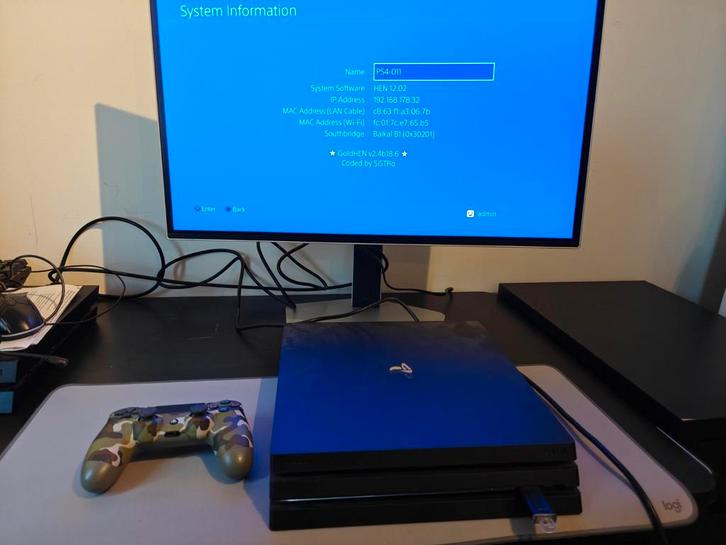 Playstation 4 Pro - Jailbreak met dvd, Games en Spelcomputers, Spelcomputers | Sony PlayStation 4, Zo goed als nieuw, Pro, Ophalen of Verzenden