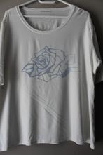 Witte t-shirt mat blauwe roos maat L/XL, Kleding | Dames, T-shirts, Weet ik niet, Gedragen, Ophalen of Verzenden, Wit