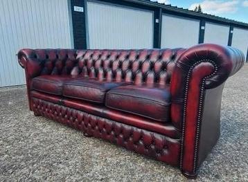 Originele Springvale Chesterfield 3 zits bank in oxblood red beschikbaar voor biedingen