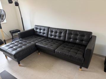 Ikea landskrona hoekzetel, Trois personnes, 200 à 250 cm, 125 à 150 cm, Cuir