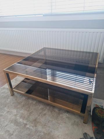 Salontafel Belgo chrome 90/90, Huis en Inrichting, Ophalen, Glas