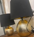Setje goudkleurige tafellampen met lamp, Ophalen, Zo goed als nieuw