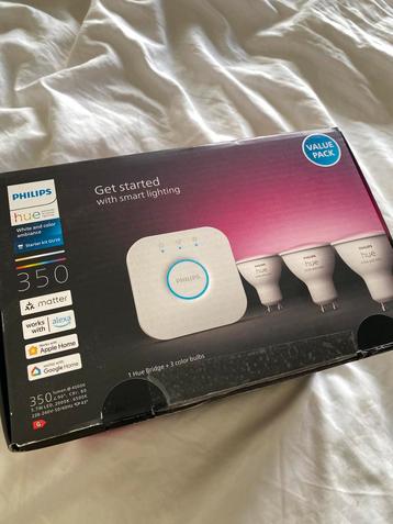 6 philips hue GU10 spots met bridge beschikbaar voor biedingen