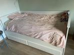 Bed met extra beddenlade, Ophalen, 90 cm, Eenpersoons, Wit