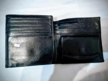 Porte -feuille en cuir noir 12 X 11 cm  beschikbaar voor biedingen