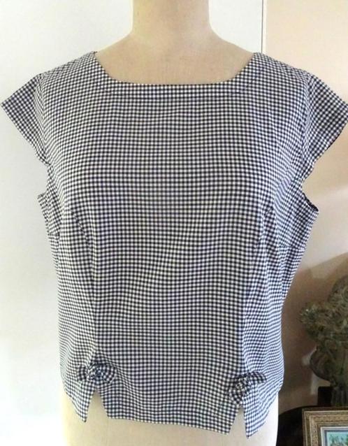 Dianna David, blouse topje in katoen. XL, Kleding | Dames, Blouses en Tunieken, Gedragen, Maat 46/48 (XL) of groter, Blauw, Ophalen of Verzenden