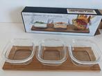 ️ À VENDRE – 2 sets de verrines avec plateaux en bambou, Maison & Meubles, Enlèvement, Comme neuf, Verre