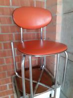 Retro stoelen. Kleur oranje., Huis en Inrichting, Vier, Gebruikt, Retro., Metaal